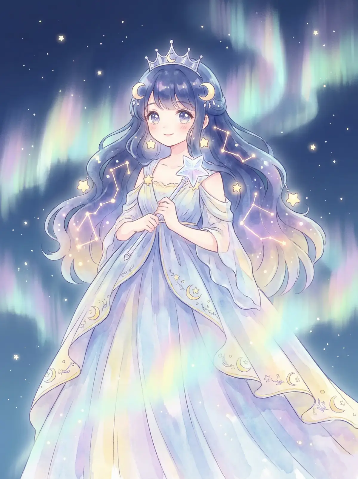 电视剧我们复婚吧 - 星辰公主希尔角色设定图，手持星光权杖